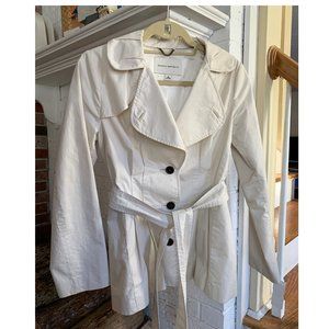 Banana Republic Cream Short Belted Trench Coat